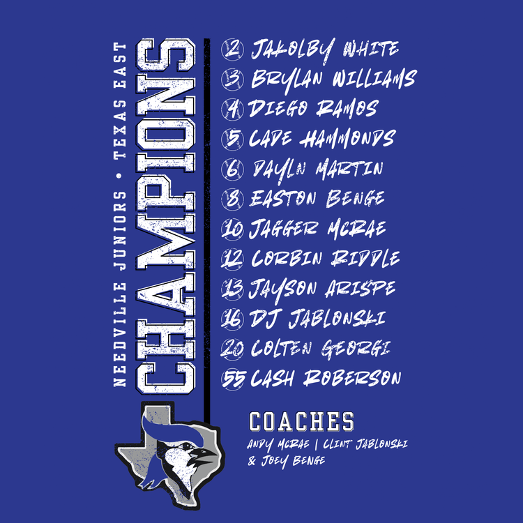 Needville Juniors Texas East State Champions Shirt