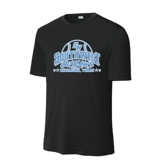 Southwest Outlaws with Southwest Outlaws Baseball Design - BLACK Shirt